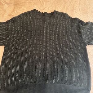 RTA sweater black with full rhinestones